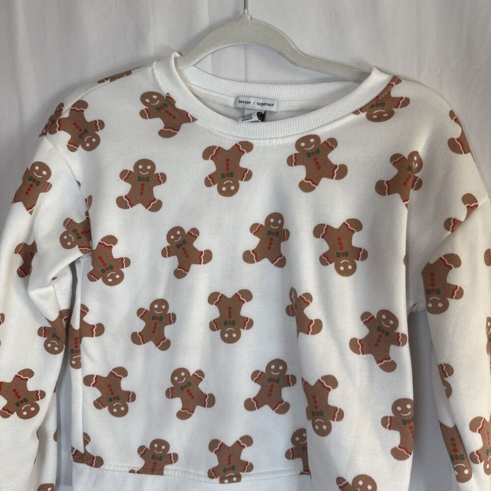 better together Gingerbread Man Sweatshirt Size Small Preowned - Picture 3 of 15